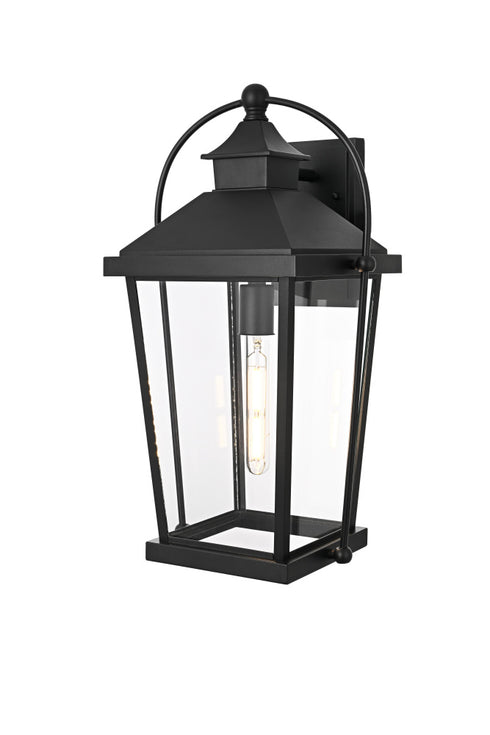 Elegant Lighting 1 Light Luz 20 inch Outdoor Wall sconce in Black in Black and Clear Finish Model: OD605W20BK