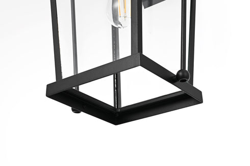 Elegant Lighting 1 Light Luz 20 inch Outdoor Wall sconce in Black in Black and Clear Finish Model: OD605W20BK
