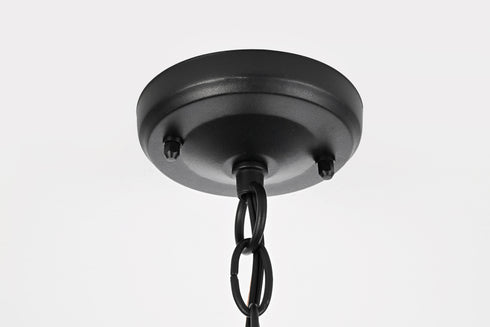 Elegant Lighting 1 Light Luz 21 inch Outdoor Pendant in Black in Black and Clear Finish Model: OD605H20BK