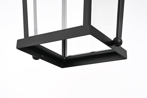 Elegant Lighting 1 Light Luz 21 inch Outdoor Pendant in Black in Black and Clear Finish Model: OD605H20BK