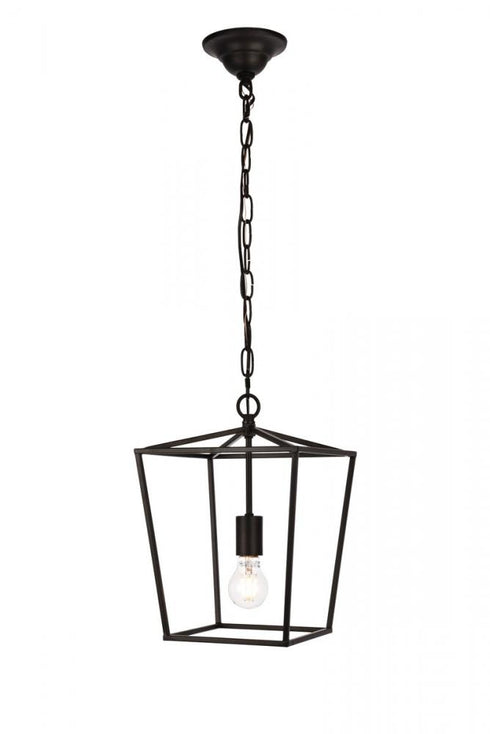 Elegant Lighting 1 Light Maddox Collection Pendant D9.75 H14.5 Lt:1 in Black Finish Model: LD6008D9BK