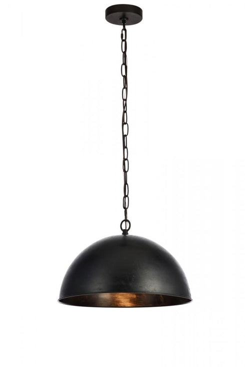 Elegant Lighting 1 Light Merce Collection Pendant D15 H10 Lt:1 in Vintage Black Finish Model: LD6013D15BK