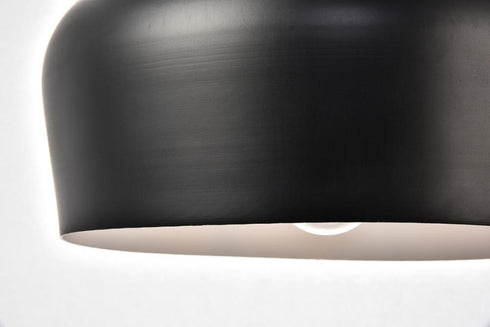 Elegant Lighting 1 Light Nora Collection Pendant D11.5 Inch H9 Inch Lt:1 Black and natural wood finish Model: LDPD2005