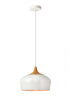 Elegant Lighting 1 Light Nora Collection Pendant D11.5 Inch H9 Inch Lt:1 frosted white and natural wood finish Model: LDPD2004
