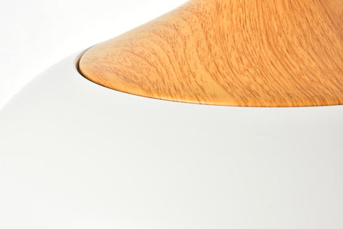 Elegant Lighting 1 Light Nora Collection Pendant D11.5 Inch H9 Inch Lt:1 frosted white and natural wood finish Model: LDPD2004