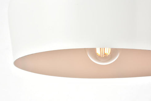 Elegant Lighting 1 Light Nora Collection Pendant D11.5 Inch H9 Inch Lt:1 frosted white and natural wood finish Model: LDPD2004