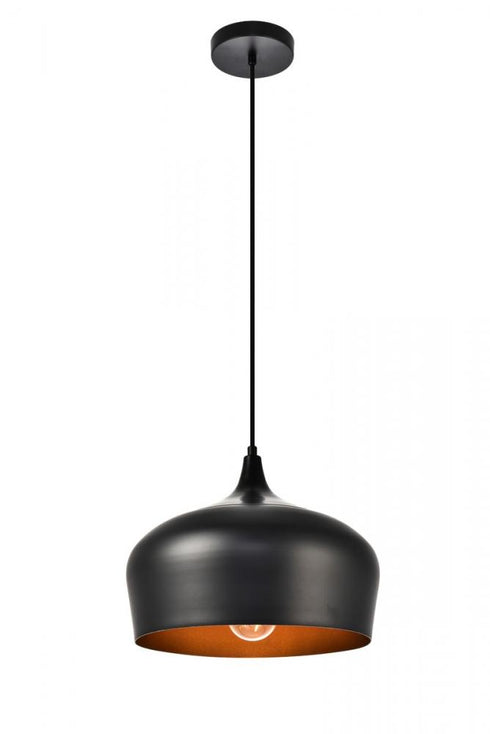 Elegant Lighting 1 Light Nora Collection Pendant D11.5 Inch H9 Inch Lt:1 in Black finish Model: LDPD2003