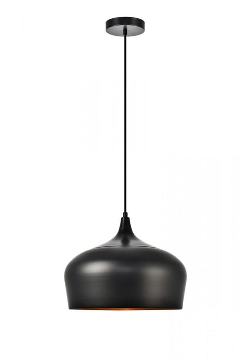 Elegant Lighting 1 Light Nora Collection Pendant D11.5 Inch H9 Inch Lt:1 in Black finish Model: LDPD2003