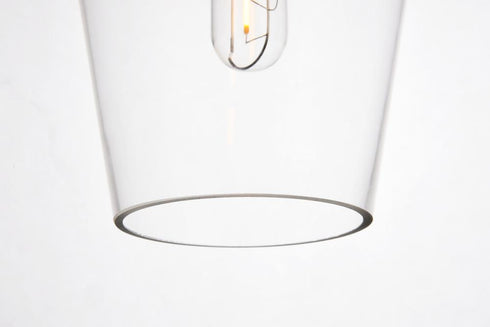Elegant Lighting 1 Light Placido Collection Pendant D5.9 H14.2 Lt:1 in Black and Clear Finish Model: LDPD2119