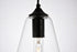Elegant Lighting 1 Light Placido Collection Pendant D5.9 H14.2 Lt:1 in Black and Clear Finish Model: LDPD2119