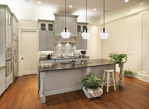 Elegant Lighting 1 Light Placido Collection Pendant D9.8 H9.3 Lt:1 in Black and Clear Finish Model: LDPD2118