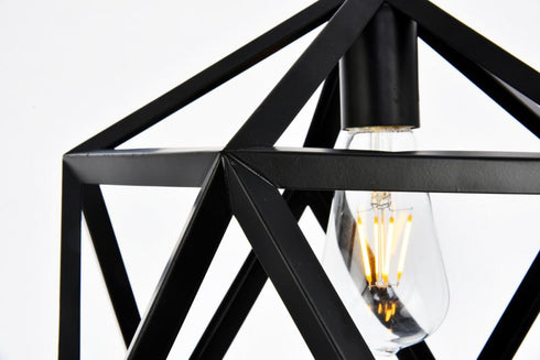 Elegant Lighting 1 Light Redmond Collection Pendant D13.0 Inch H14.6 Lt:1 in Black Finish Model: LDPD2110