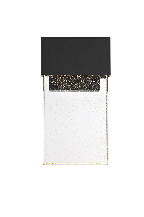 Elegant Lighting 1 Light Ronin 11 inch LED Outdoor Wall sconce in Black in Black and Clear Finish Model: OD603W11BK