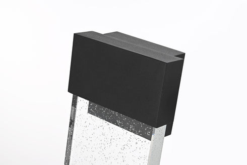 Elegant Lighting 1 Light Ronin 11 inch LED Outdoor Wall sconce in Black in Black and Clear Finish Model: OD603W11BK