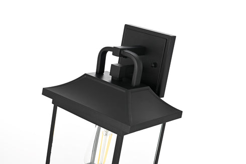 Elegant Lighting 1 Light Saul 13 inch Outdoor Wall sconce in Black in Black and Clear Finish Model: OD612W13BK