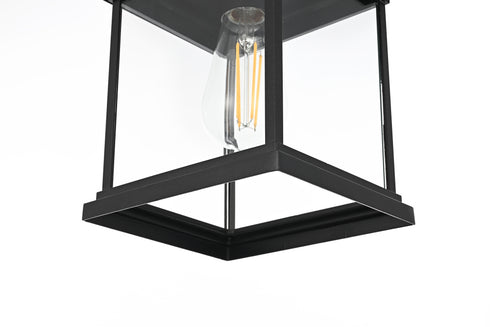 Elegant Lighting 1 Light Saul 13 inch Outdoor Wall sconce in Black in Black and Clear Finish Model: OD612W13BK