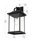 Elegant Lighting 1 Light Saul 16 inch Outdoor Wall sconce in Black in Black and Clear Finish Model: OD612W16BK
