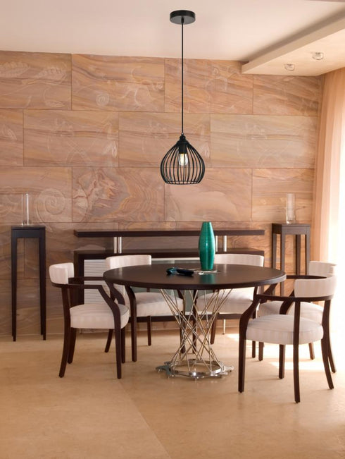 Elegant Lighting 1 Light Sayer Collection Pendant D7.9 H8.9 Lt:1 in Black Finish Model: LDPD2093