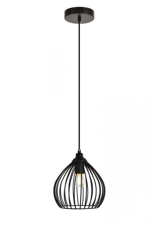 Elegant Lighting 1 Light Sayer Collection Pendant D7.9 H8.9 Lt:1 in Black Finish Model: LDPD2093