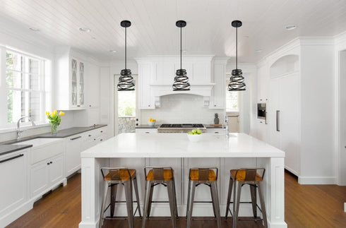 Elegant Lighting 1 Light Sybil Collection Pendant D7.5 H9.2 Lt:1 in Matte Black Finish Model: LDPD3011