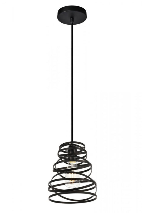 Elegant Lighting 1 Light Sybil Collection Pendant D7.5 H9.2 Lt:1 in Matte Black Finish Model: LDPD3011