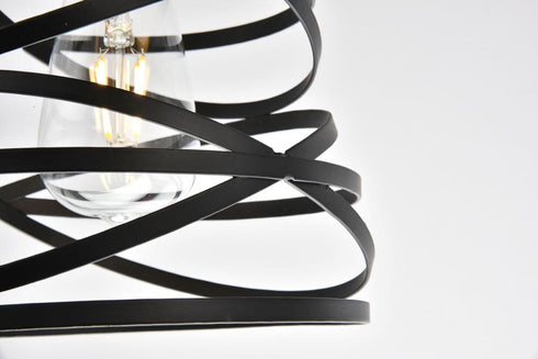 Elegant Lighting 1 Light Sybil Collection Pendant D7.5 H9.2 Lt:1 in Matte Black Finish Model: LDPD3011