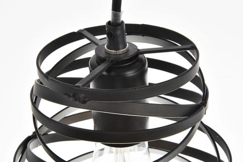 Elegant Lighting 1 Light Sybil Collection Pendant D7.5 H9.2 Lt:1 in Matte Black Finish Model: LDPD3011