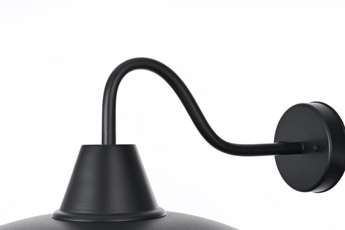 Elegant Lighting 1 Light Tinsley 20 inch Outdoor Wall sconce in Black in Black and Clear Finish Model: OD610W18BK