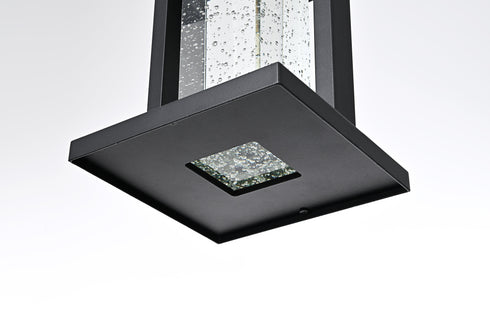 Elegant Lighting 1 Light Uriah 16 inch LED Outdoor Wall sconce in Black in Black and Clear Finish Model: OD602W15BK