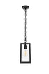 Elegant Lighting 1 Light Veda 13 inch Outdoor Pendant in Black in Black and Clear Finish Model: OD608H13BK