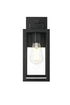 Elegant Lighting 1 Light Veda 13 inch Outdoor Wall sconce in Black in Black and Clear Finish Model: OD608W13BK