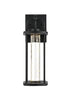 Elegant Lighting 1 Light Zev 15 inch LED Outdoor Wall sconce in Black in Black and Clear Finish Model: OD601W15BK