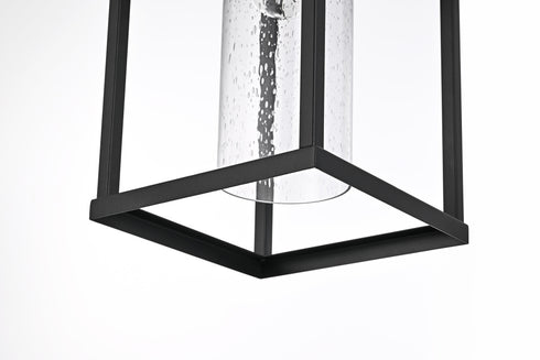 Elegant Lighting 1 Light Zora 19 inch Outdoor Wall sconce in Black in Black and Clear Finish Model: OD606W19BK