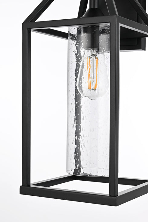 Elegant Lighting 1 Light Zora 19 inch Outdoor Wall sconce in Black in Black and Clear Finish Model: OD606W19BK