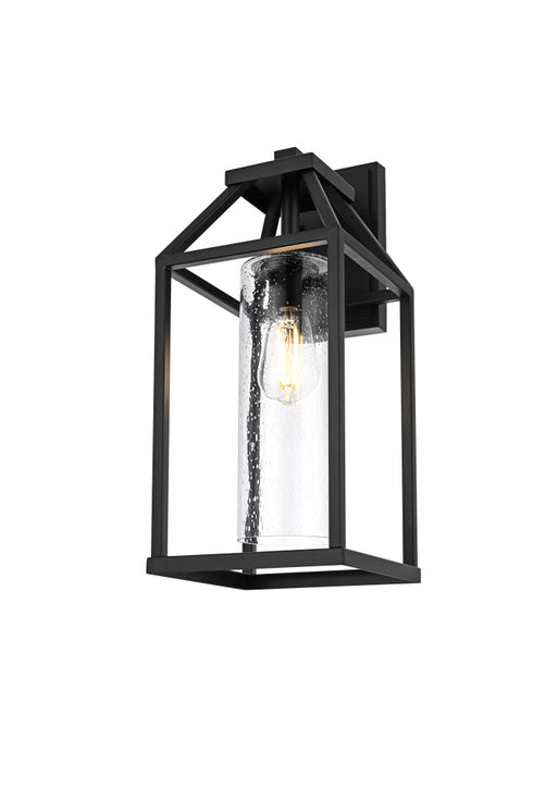Elegant Lighting 1 Light Zora 19 inch Outdoor Wall sconce in Black in Black and Clear Finish Model: OD606W19BK