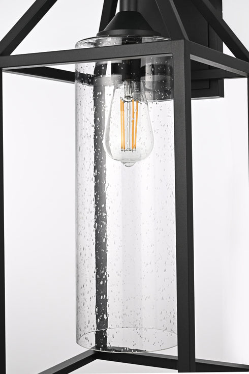 Elegant Lighting 1 Light Zora 24 inch Outdoor Wall sconce in Black in Black and Clear Finish Model: OD606W24BK