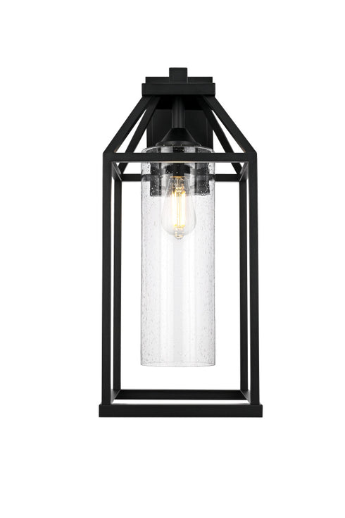 Elegant Lighting 1 Light Zora 24 inch Outdoor Wall sconce in Black in Black and Clear Finish Model: OD606W24BK