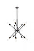Elegant Lighting 10 Light Axel Collection Chandelier D27.2 H32.5 Lt:10 in Black and Brass Finish Model: LD8003D28BK