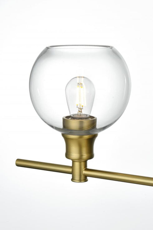 Elegant Lighting 2 Light Collier 2 Light in Satin Gold and Clear Glass Wall Sconce Model: LD2314SG