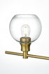 Elegant Lighting 2 Light Collier 2 Light in Satin Gold and Clear Glass Wall Sconce Model: LD2314SG