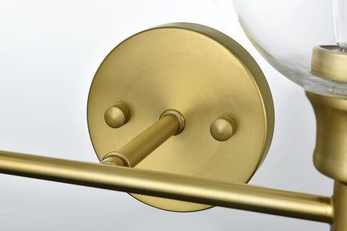Elegant Lighting 2 Light Collier 2 Light in Satin Gold and Clear Glass Wall Sconce Model: LD2314SG