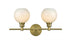 Elegant Lighting 2 Light Collier 2 Light in Satin Gold and Frosted White Glass Wall Sconce Model: LD2315SG