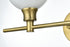 Elegant Lighting 2 Light Collier 2 Light in Satin Gold and Frosted White Glass Wall Sconce Model: LD2315SG