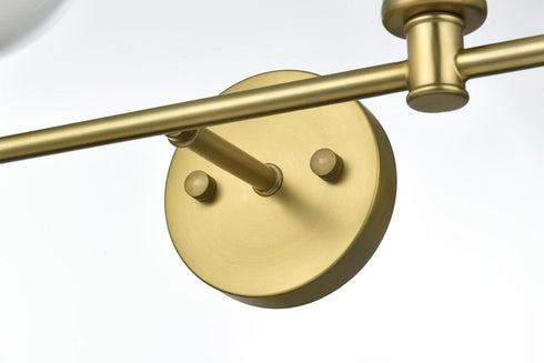 Elegant Lighting 2 Light Collier 2 Light in Satin Gold and Frosted White Glass Wall Sconce Model: LD2315SG