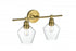 Elegant Lighting 2 Light Gene 2 Light in Satin Gold and Clear Glass Wall Sconce Model: LD2312SG