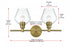 Elegant Lighting 2 Light Gene 2 Light in Satin Gold and Clear Glass Wall Sconce Model: LD2312SG