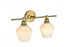 Elegant Lighting 2 Light Gene 2 Light in Satin Gold and Frosted White Glass Wall Sconce Model: LD2313SG