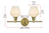 Elegant Lighting 2 Light Gene 2 Light in Satin Gold and Frosted White Glass Wall Sconce Model: LD2313SG