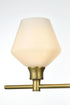 Elegant Lighting 2 Light Gene 2 Light in Satin Gold and Frosted White Glass Wall Sconce Model: LD2313SG