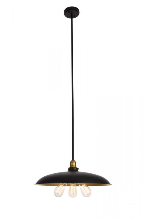 Elegant Lighting 3 Light Anders Collection Chandelier D20.5 H6.5 Lt:3 in Black and Brass Finish Model: LD8004D20BK